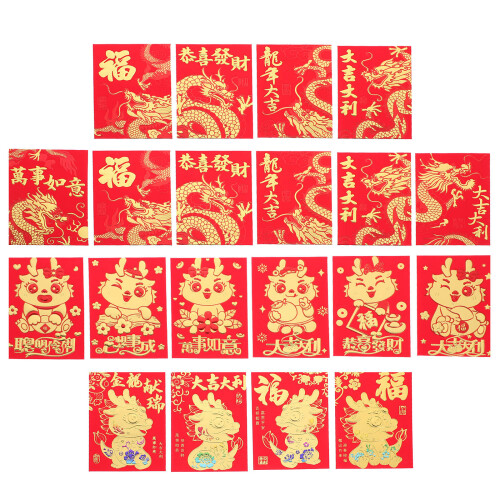 72 Pcs Chinese New Year Red Envelopes Dragon Design