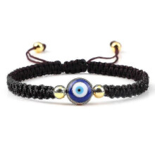 (brown golden color)Evil Eye Braided Bracelet Lucky Red Black Color Thread Couple Chain Handmade