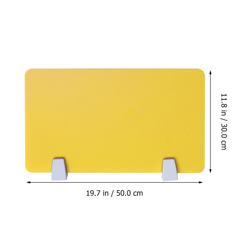 3 Pcs Yellow Acrylic Desktop Partition Screen For Office School Use 1