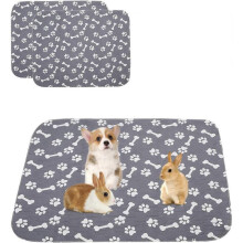 Washable Small Dog Puppy Pads Waterproof Bavoe Whelping Pads. Reusable Dog Training Pads.(2Pack)-Gray-M