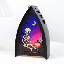 (Skeleton Lamp) Luminous Halloween Ornaments Hanging Sculpture For Home Office Desktop Decor
