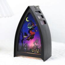 (The Witch Lamp) Luminous Halloween Ornaments Hanging Sculpture For Home Office Desktop Decor