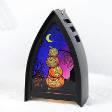 (Pumpkin Lantern) Luminous Halloween Ornaments Hanging Sculpture For Home Office Desktop Decor