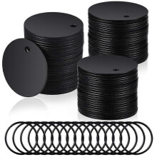 Round Stamping Blanks Stainless Steel Blank Tags with Hole Blank Dog Tag for Engraving with Key Rings for Jewelry Making