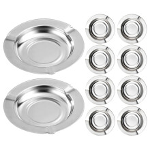 20 Pcs Stainless Steel Round Ashtray For Cigarettes Indoor Outdoor Use