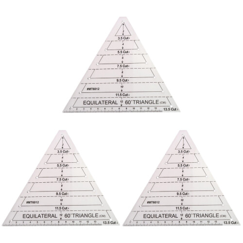 3Pcs 60 Degree Triangle Quilting Ruler Acrylic Sewing Template 1