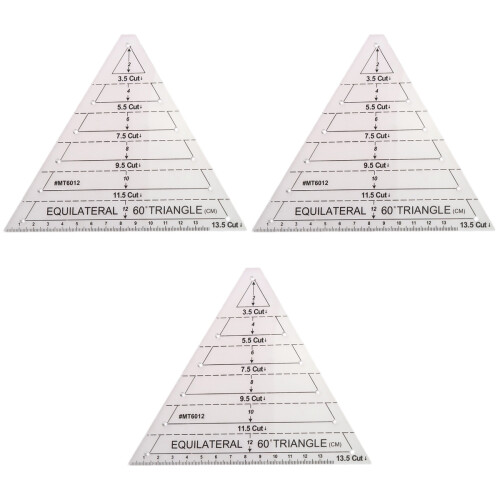 3Pcs 60 Degree Triangle Quilting Ruler Acrylic Sewing Template 2