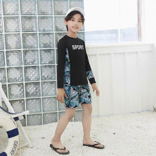 (140, Boys 2 pieces) Children's swimwear long-sleeved sunscreen quick-drying swimming suit girl baby diving suit parent-child surfing suit