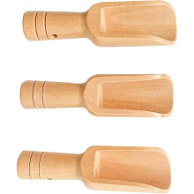 Mini Wooden Salt Scoop, Small Bath Salt Spoons, Natural Wooden Spoon for Candy Honey Spices Sugar Ice Cream And Tea(3pcs) Tw