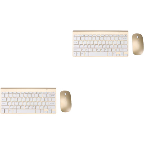 2Pcs 2.4G Mini Wireless Keyboard Ultra-Thin With Mouse For Home Office 2