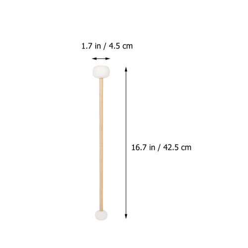 Witte Vilten Basdrum Mallet Met Handvat Voor Percussie 1