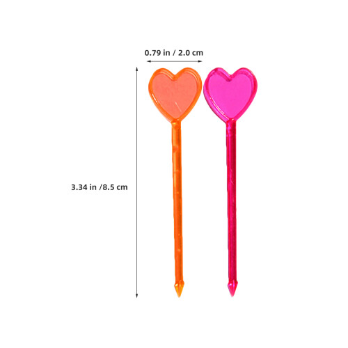 150 Pcs Heart Shaped Fruit - Colorful Snack Picks 1