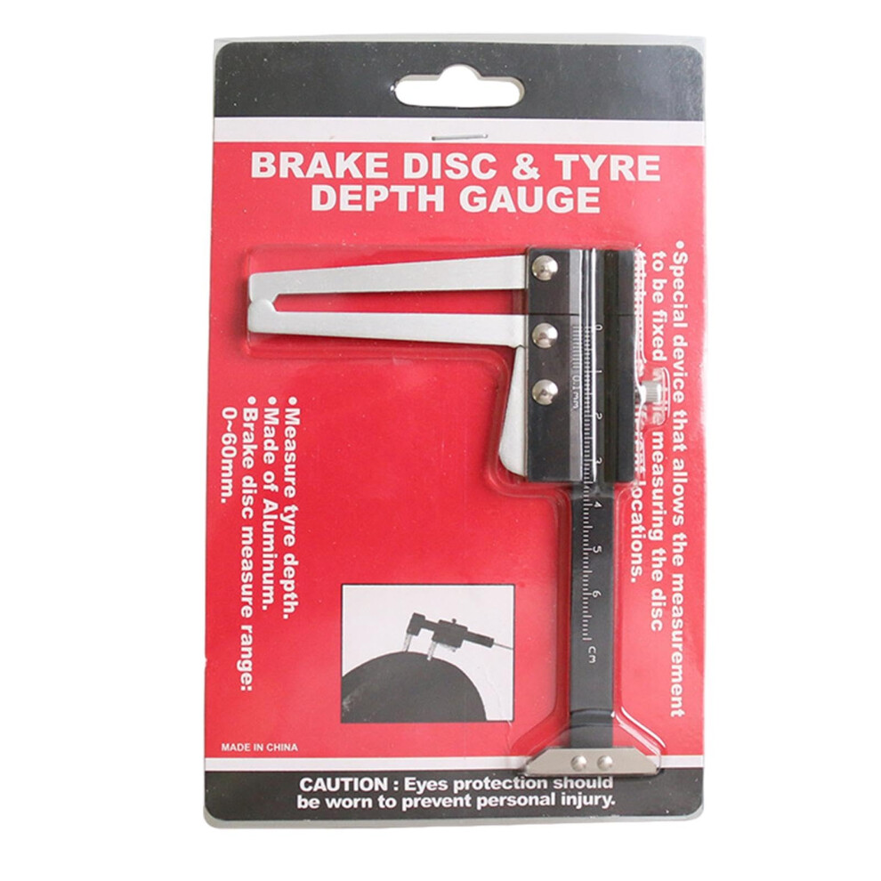 Disc Brake Rotor Micrometer 0-60Mm Metric Tool Manual Auto Brake Disc Depth Gauge Tire Tread Depth Gauge For Vehicles 9084446267129
