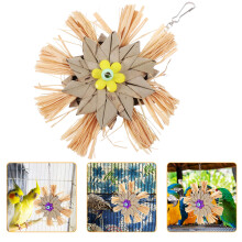 3Pcs Wooden Parrot Chewing Toy Hanging Bird Cage Pendant