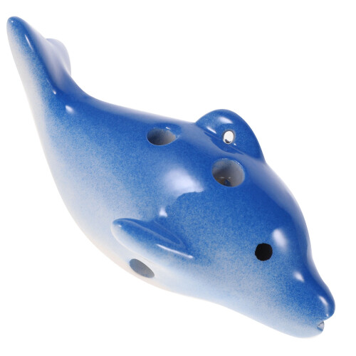2Pcs Small Ceramic Dolphin Ocarina 6-Hole Portable Instrument 2