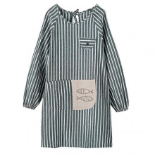 (Atrovirens)Skin-friendly Adult Apron for Kitchen - Oil-resistant Polyester Cotton