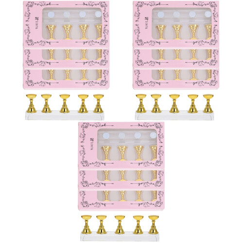 3 Pieces Armor Display Stand Nail Tips Set Practice Fingernail Stands 2