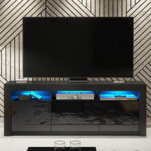 Shine 160cm TV Unit 160cm LED - Black Gloss Doors