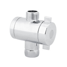 ABS 3-Way Shower Head Diverter Valve Adapter, Silver, G1/2