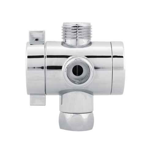 ABS 3-Way Shower Head Diverter Valve Adapter, Silver, G1/2 2