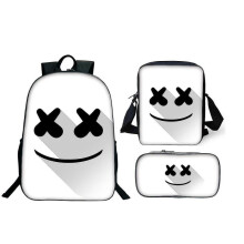 (T04) KINZON Dj Marshmellow Schoolbag Travel Backpack Shoulder Bag Pencil Case Gift For Kids Students