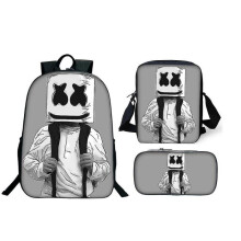 (T02) KINZON Dj Marshmellow Schoolbag Travel Backpack Shoulder Bag Pencil Case Gift For Kids Students