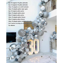 KINZON Balloon Garland Kit Balloon Arch Party Decoration Silver Grey
