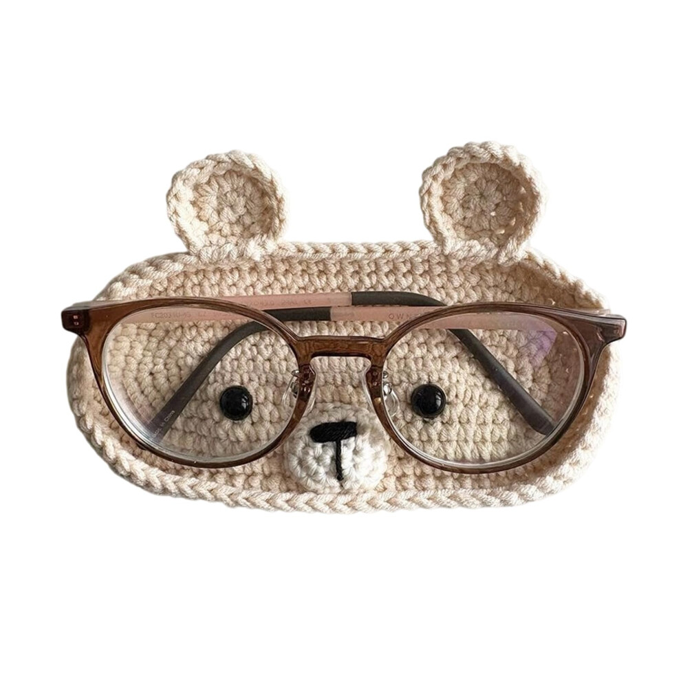 Handmade Crochet Animal Theme Glasses Holder For Eyeglasses And Spectacles, Protective Storage Tray, Home Desk Organizer