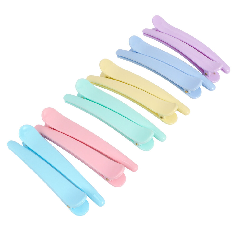 Vaguelly Unisex 2 Pack Colorful Duckbill Clip Partition Clamp Hairdressing Clips