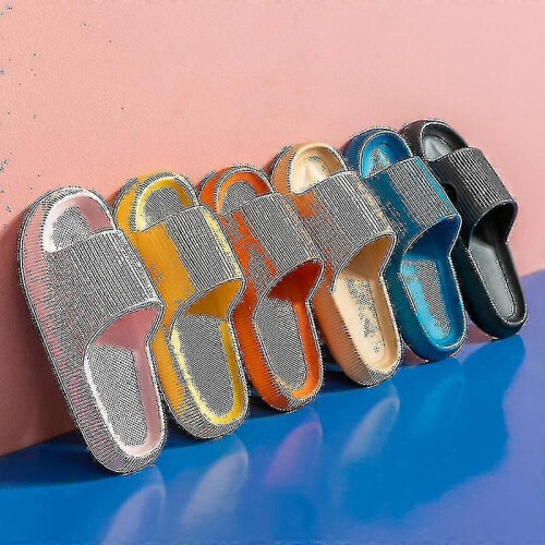 (44-45,Khaki)Summer Slides Slippers Platform Beach Sandals Unisex Slippers Quick Drying Tw 1