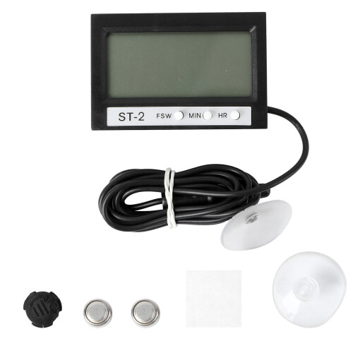 3Pcs Thermometer With Clock And Suction For Fish Tank