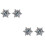 2Pcs Snowflake Ear Studs For Women Silver 6