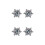 2Pcs Snowflake Ear Studs For Women Silver 5