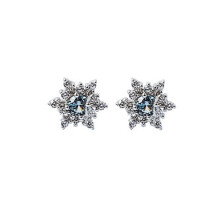 2Pcs Snowflake Ear Studs For Women Silver