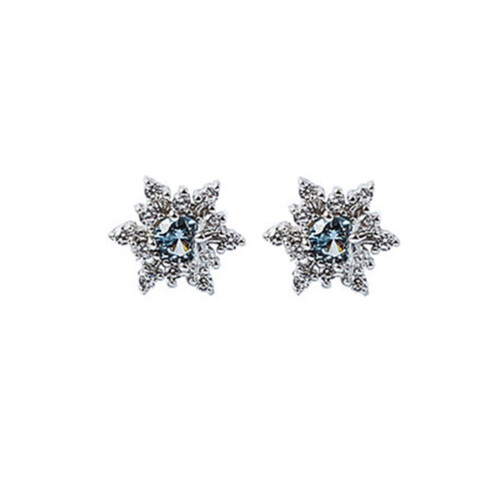 2Pcs Snowflake Ear Studs For Women Silver