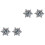 2Pcs Snowflake Ear Studs For Women Silver 3