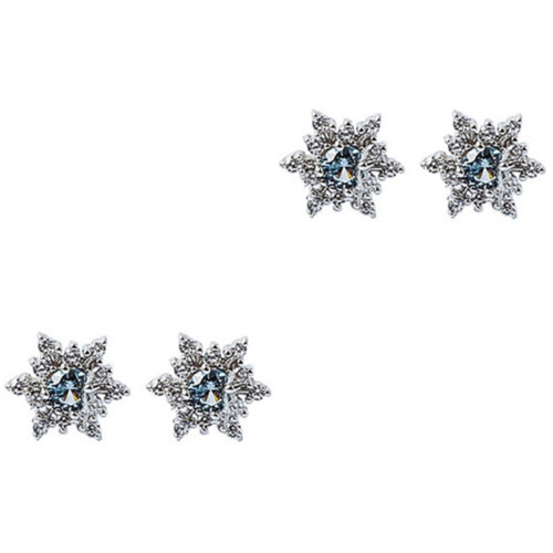 2Pcs Snowflake Ear Studs For Women Silver 2