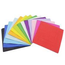 KINZON Lot de 100 serviettes en papier coloresCouleurs alatoires, pour cocktail, fte, bricolage, origami, pour la gastronomie, anniversaire, mariage,