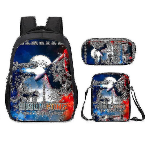 KINZON Jy Vs. King Kong Schoolbag, Pencil Case, Three-piece Backpack Fo