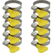 Pack Of 10 Stainless Steel Hose Clamps 25-40 Mm with 9 Mm Band, Industrial Quality Stainless Steel Clamps for Pool Hose, Sand Filter System, Pond And
