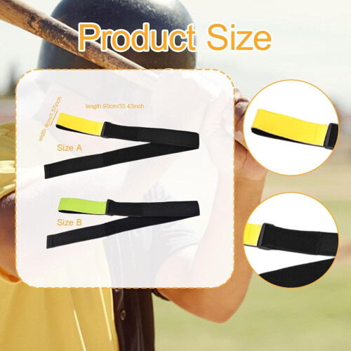 Batting Aid With Posture Correction Band For Baseball Training Black Yellow One Size Adjustable 2