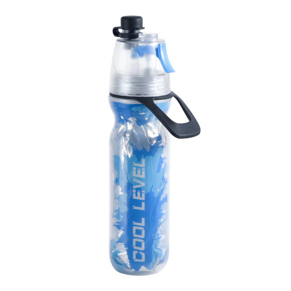 17.6 Oz Spray Water Cup Multi-Functional Sports Portable Fitness Water Bottle Double-Layer PE Material Blue-image-OPC-PKYDJQH-NEW