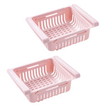6 Pcs Retractable Refrigerator Storage Box (Pink)