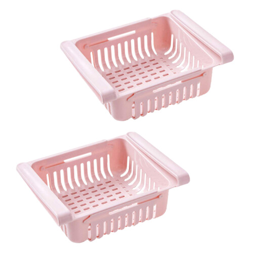 6 Pcs Retractable Refrigerator Storage Box (Pink)