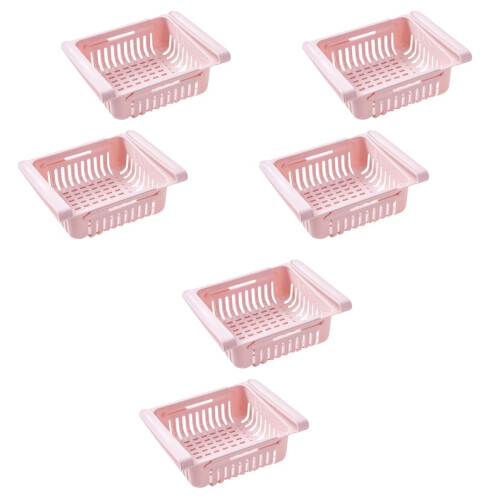 6 Pcs Retractable Refrigerator Storage Box (Pink) 2