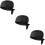 3Pcs Black Pirate Chef Cap Soft Fabric for Catering Restaurant Use 11