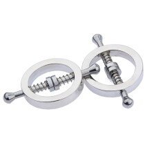 Stainless Steel Adjustable Nipple Clamps Stimulator Metal Round Breast Clamps, Spring Nipple Clamps For Couples, Model A