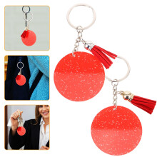 20Stk Rote Acryl Schlüsselanhänger Blank Mit Metall DIY Zubehör