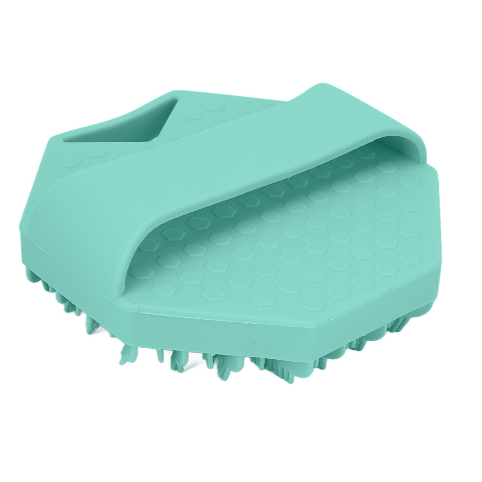 Unisex Green Silicone Body Scrubber Exfoliating Bathing Brush With Hole