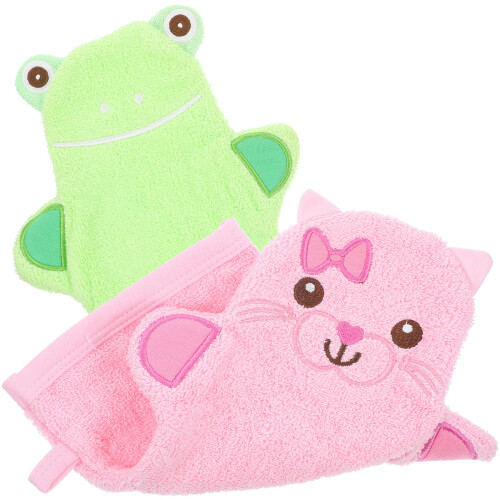 2 Count Bath Mitts For Kids Body Scrub Gloves Exfoliating Shower 2